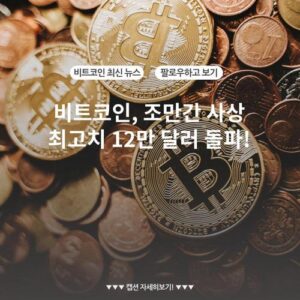비트코인, 조만간 사상 최고치 12만 달러 돌파!